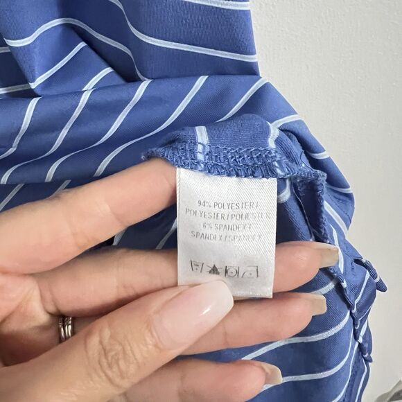 Fairway Green FG Tech Polo Shirt Men's XL Blue Striped USA Golf Quail Creek Top - Picture 4 of 8